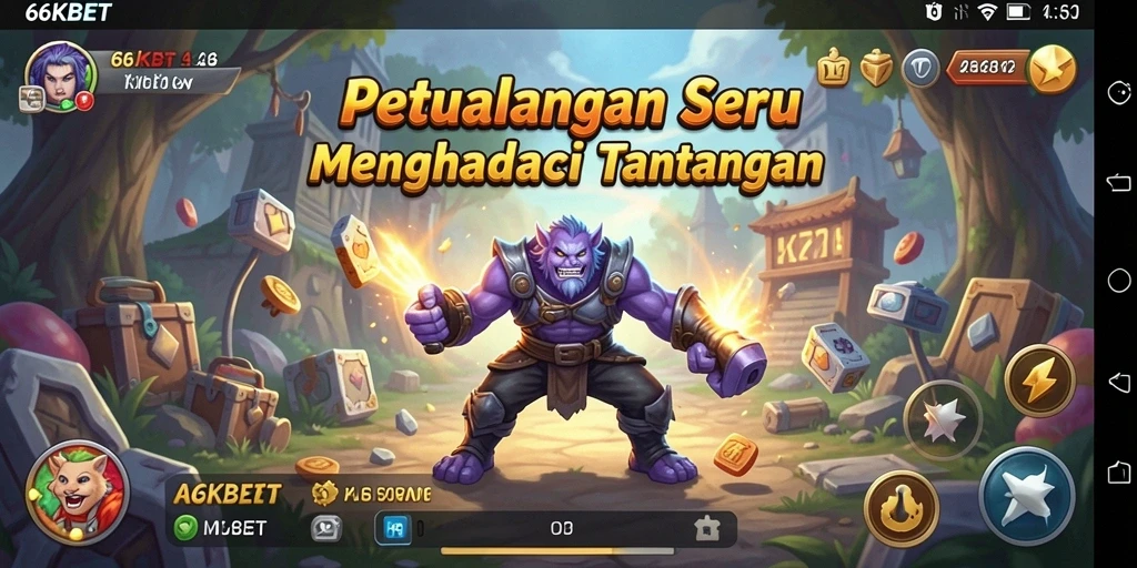 Screenshot gameplay 66KBET yang menampilkan aksi petualangan ala RPG.