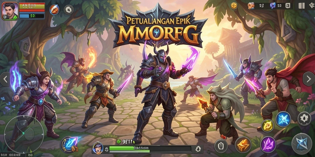 Screenshot gameplay MMORPG 9ET yang seru dan penuh aksi.