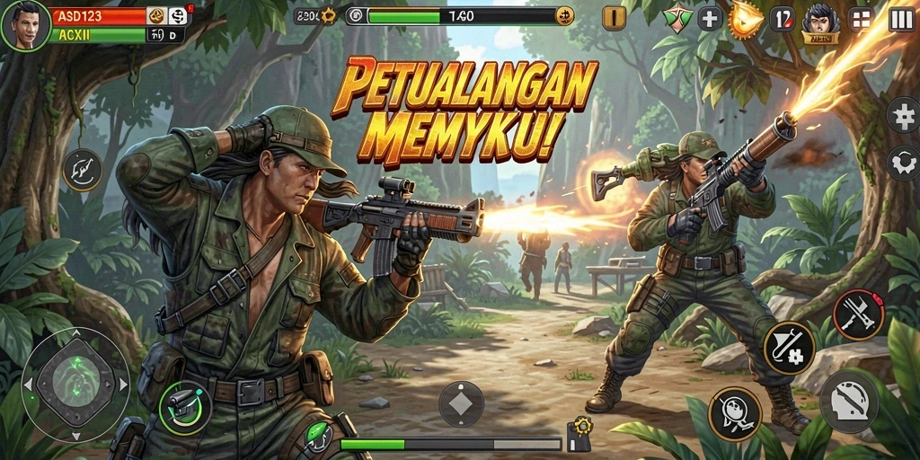 Tampilan gameplay seru dan mendebarkan di ASD123.
