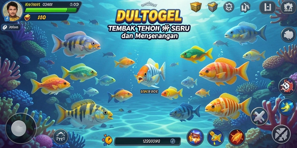 Screenshot DULTOGEL menampilkan aksi seru menembak ikan.