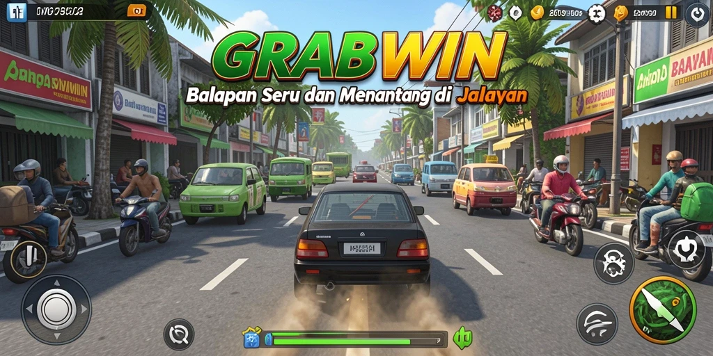 Tampilan gameplay GRABWIN yang intens dan seru.