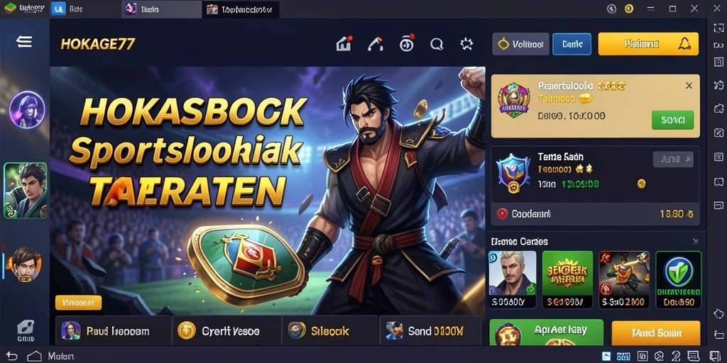 Tangkapan layar HOKAGE77 menampilkan fitur taruhan olahraga yang interaktif.