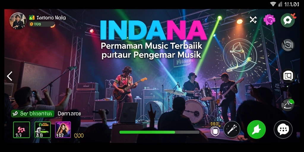 Tampilan gameplay menarik dari INDAAA dengan musik yang seru.