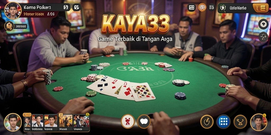Screenshot gameplay KAYA33 yang menampilkan serunya permainan poker.