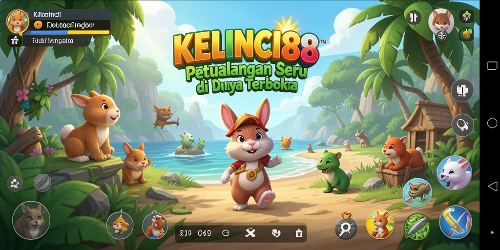 Screenshot gameplay KELINCI88 menunjukkan karakter menjelajahi dunia terbuka.