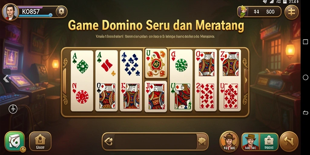 Tangkapan layar utama KO857 menampilkan gameplay domino yang menarik.