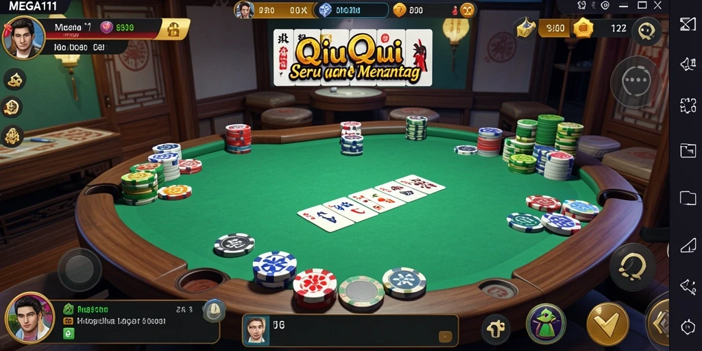 Gameplay QiuQiu yang seru dan mendebarkan dalam MEGA111.