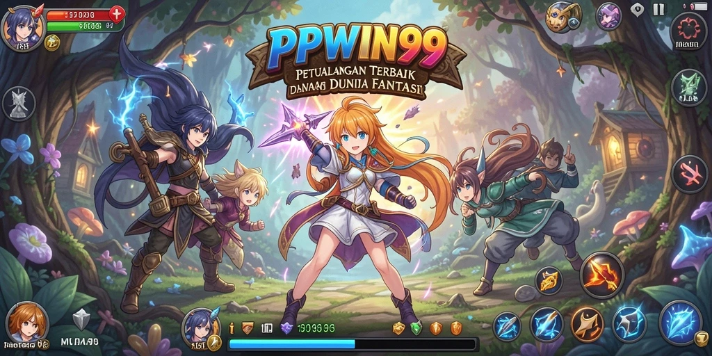 Tampilan seru dari gameplay PPWIN99 dengan karakter Anime yang dinamis.