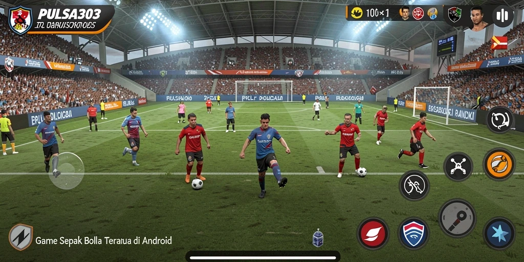 Tampilan gameplay PULSA303 dalam aksi sepak bola yang mendebarkan.