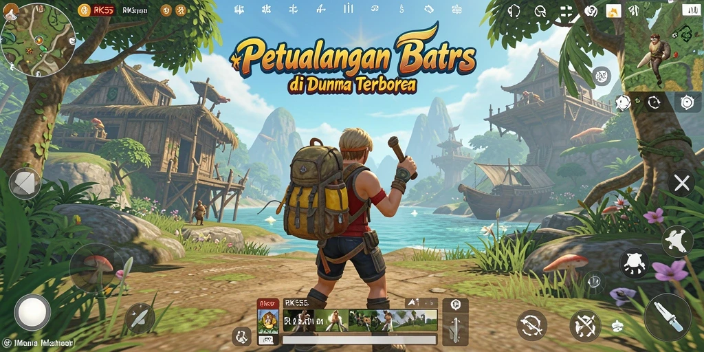 Tampilan gameplay menakjubkan dari RK55 di dunia terbuka.