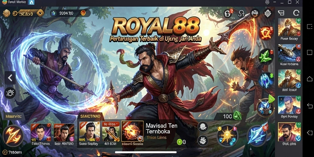 Tangkapan layar gameplay ROYAL88 dengan aksi pertarungan yang mendebarkan.