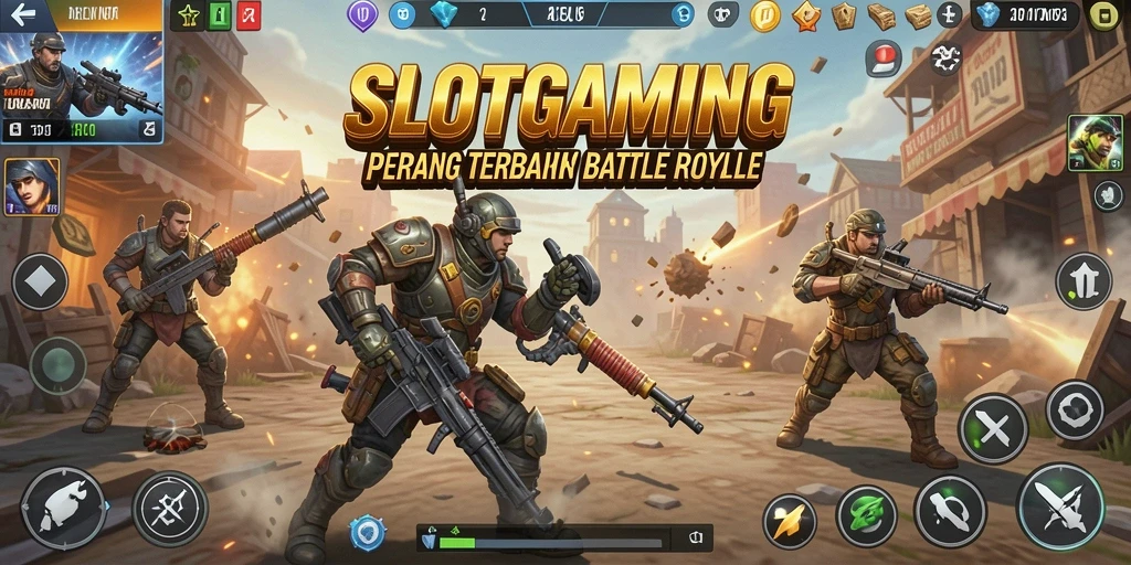 Tampilan gameplay seru dalam pertempuran Battle Royale di SLOTGAMING.