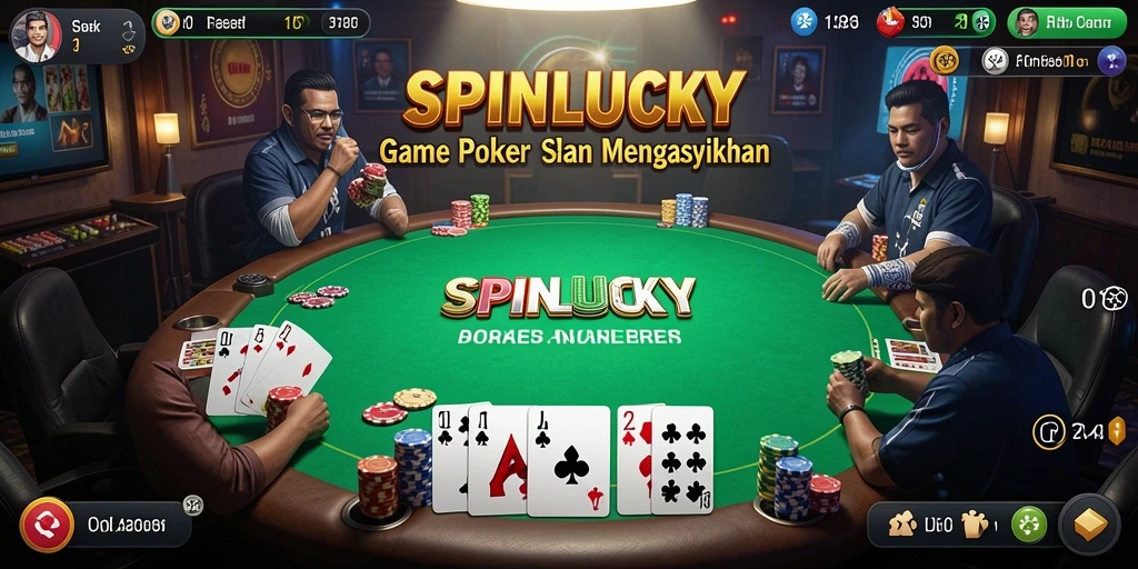 Tampilan gameplay seru SPINLUCKY saat bermain poker.