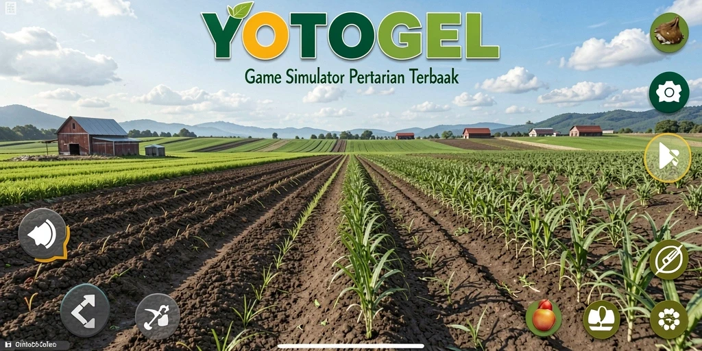 Tampilan gameplay seru di YOTOGEL dengan berbagai tanaman dan hewan.